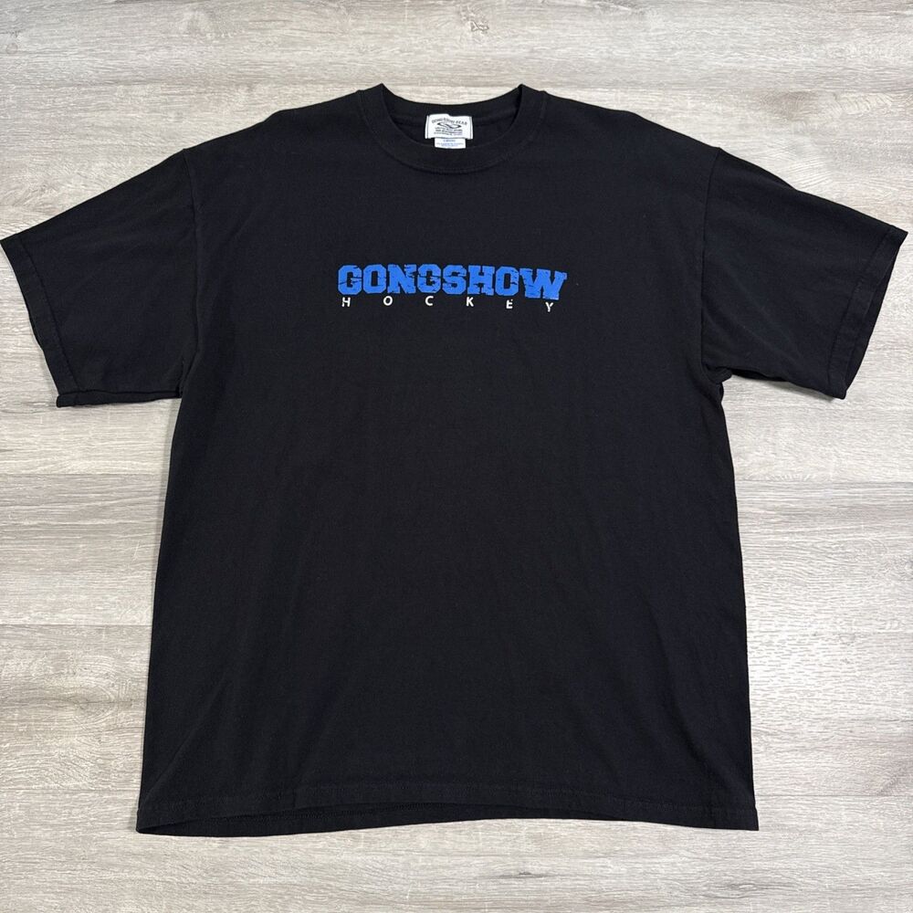 Gongshow Hockey Shirt Men’s XL Black Cotton Double Sided Graphic Player Chirps